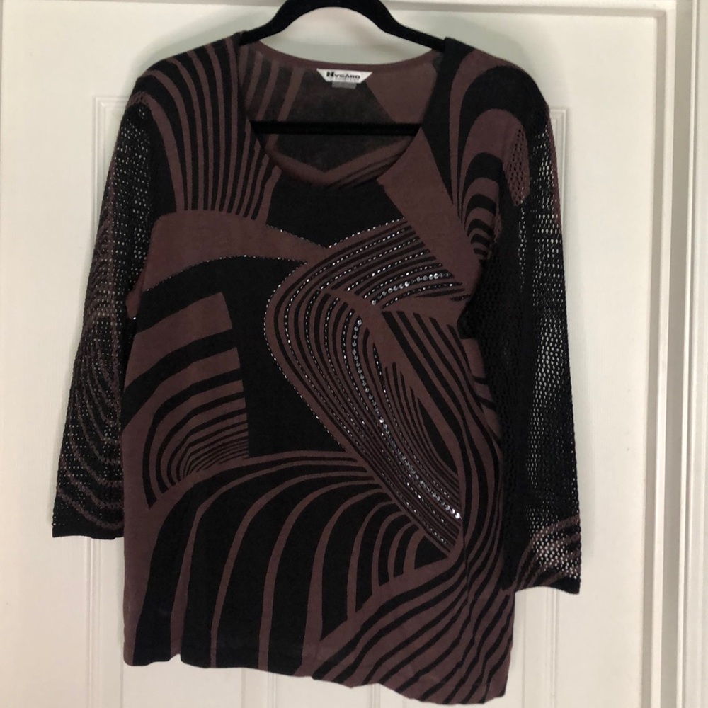 Peter Nygard Black/Brown Top - XL